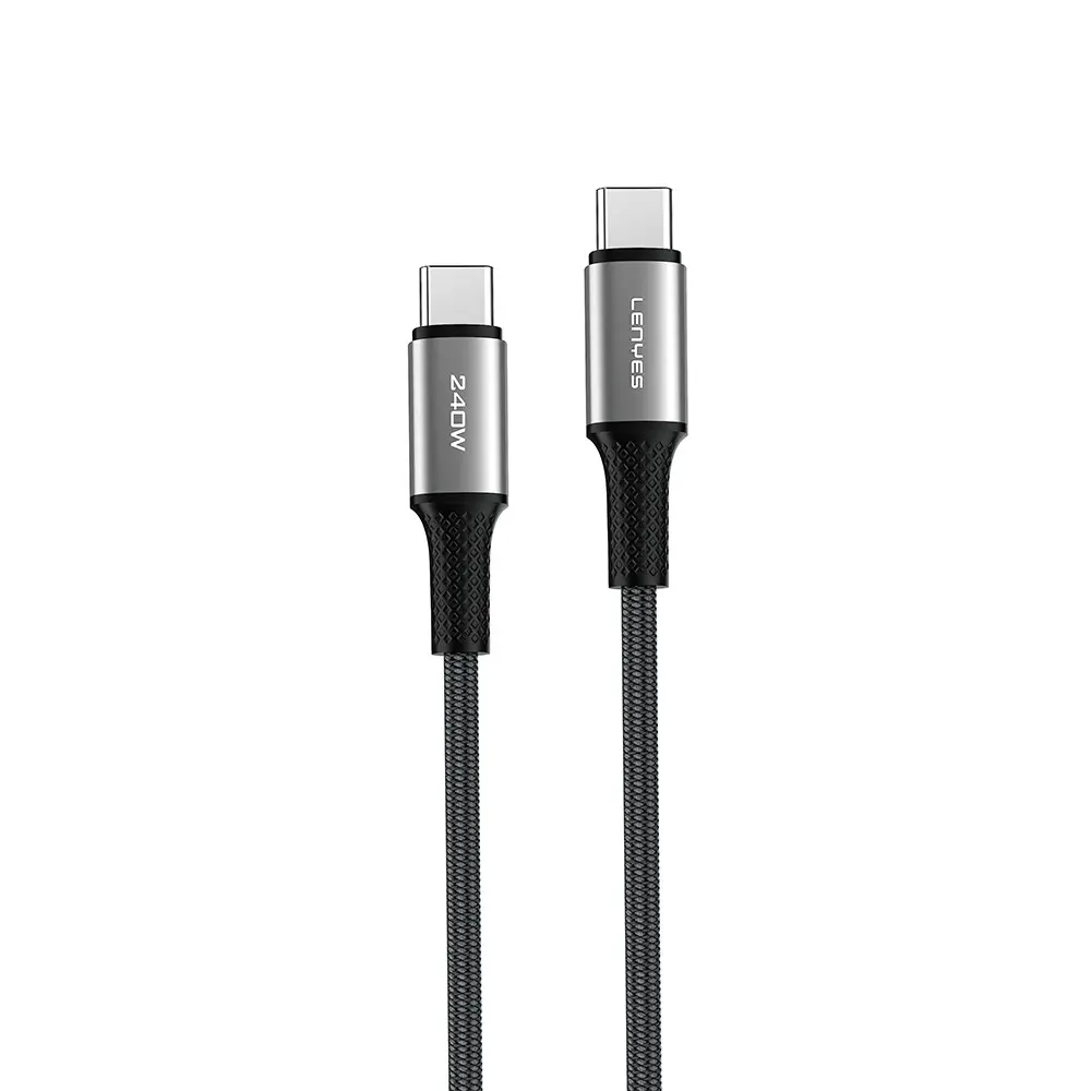 Lenyes LC563 Type-C to Type-C 240W PD Örgü Şarj ve Data Kablosu, 1 m