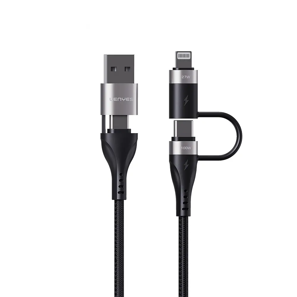 Lenyes LC568 4'ü 1 Arada 100W USB-A / Type-C Şarj ve Data Kablosu, 1 m