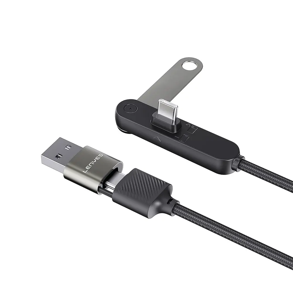 Lenyes LC569 2'si 1 Arada USB-A / Type-C Şarj ve Data Kablosu, 240W, 1.2 m