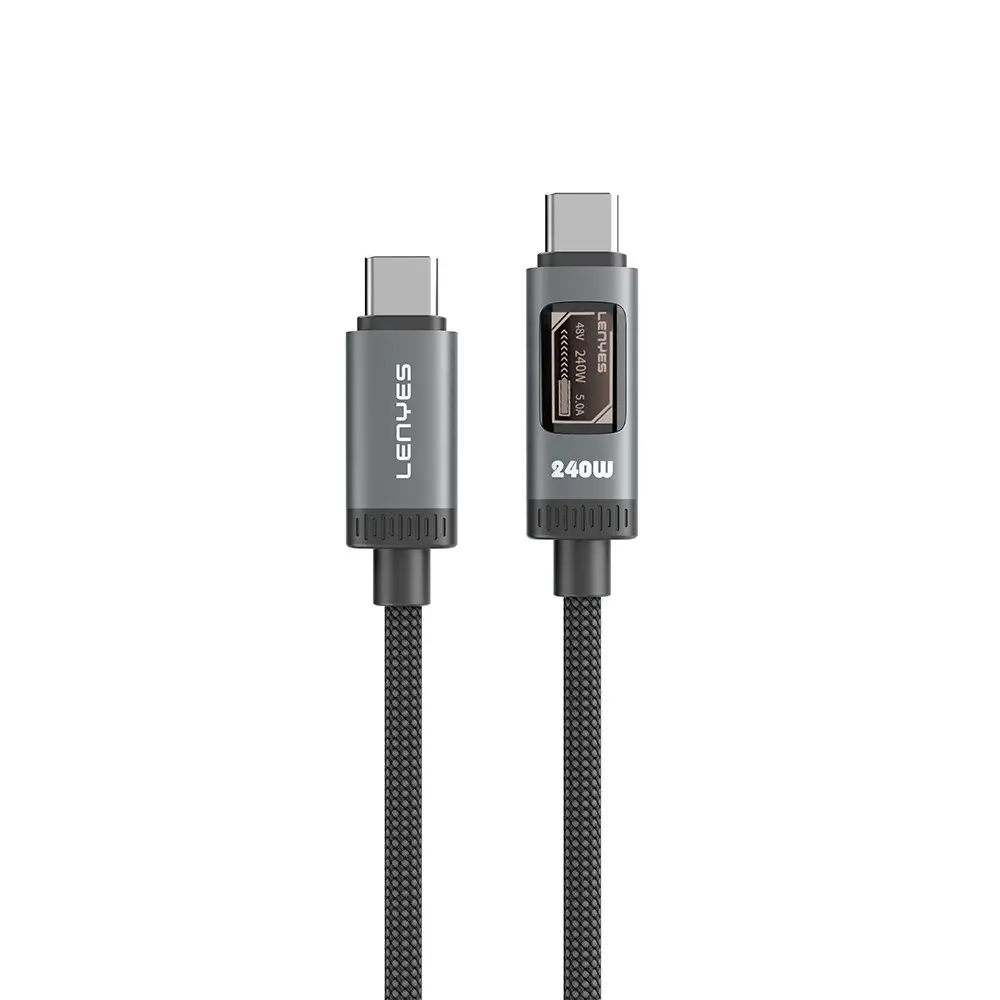 Lenyes LC571 Type-C to Type-C Şarj ve Data Kablosu, 240W OLED Ekranlı 1.2 m