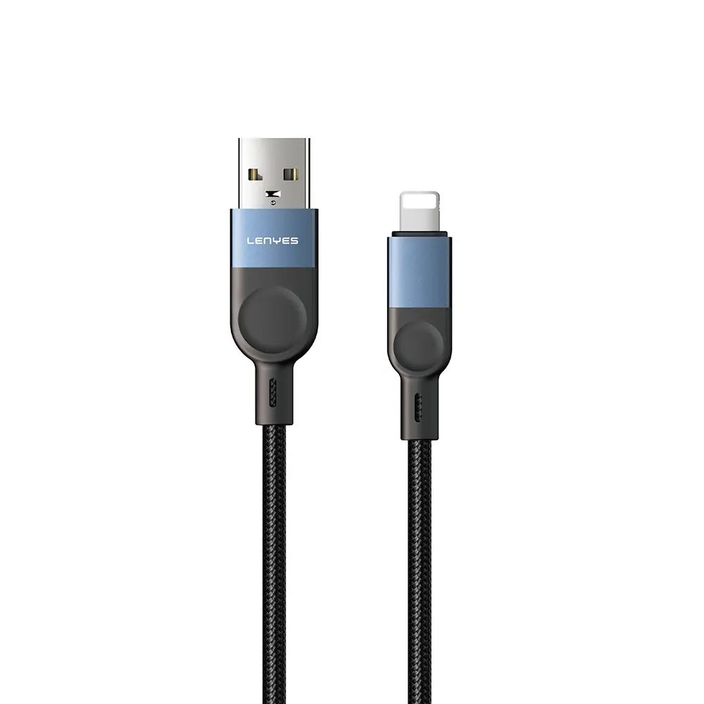 Lenyes LC514 USB-A to Lightning Örgülü Şarj ve Data Kablosu, 15W 1M
