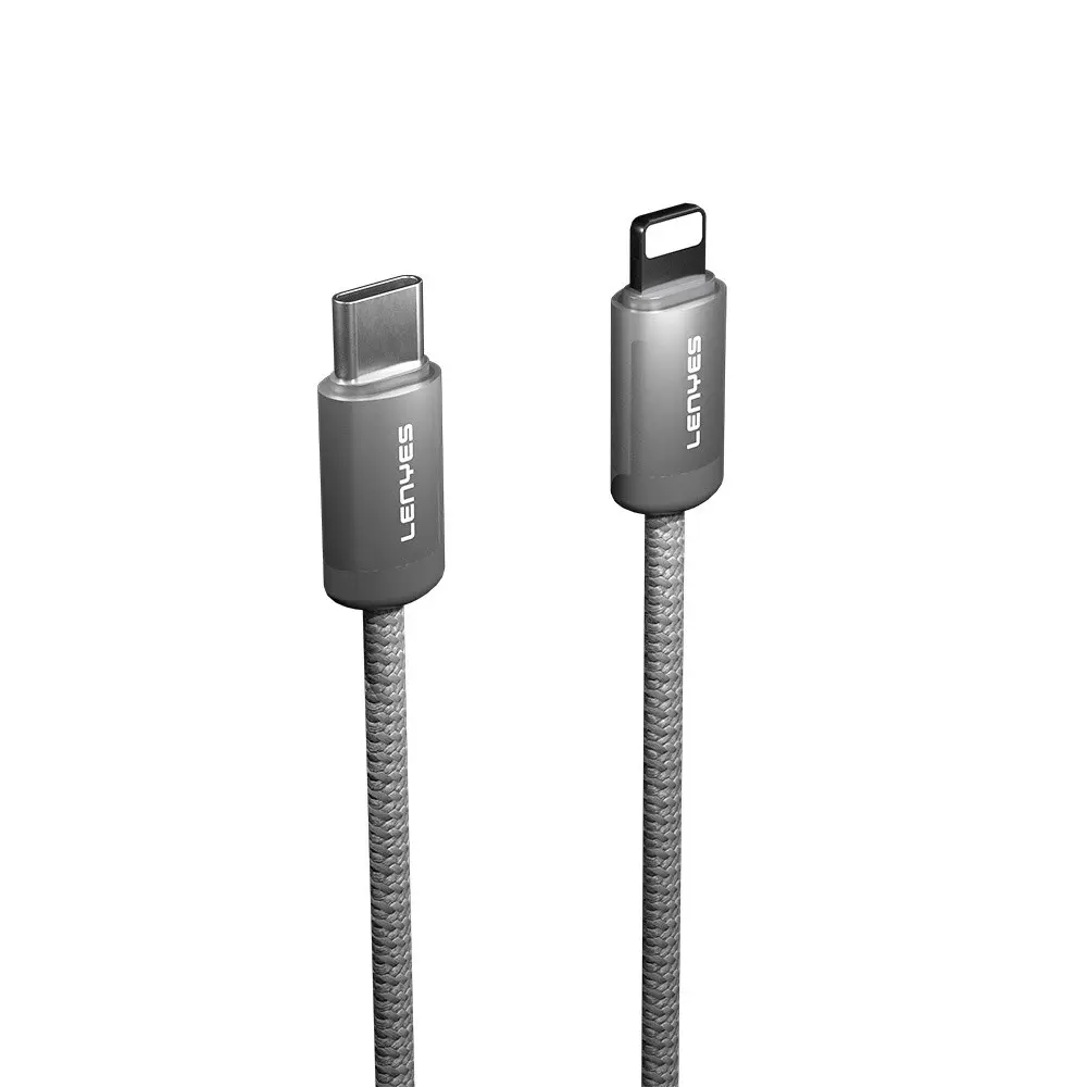 Lenyes LC527 Type-C to Lightning Manyetik Örgülü Şarj ve Data Kablosu 27W 1M