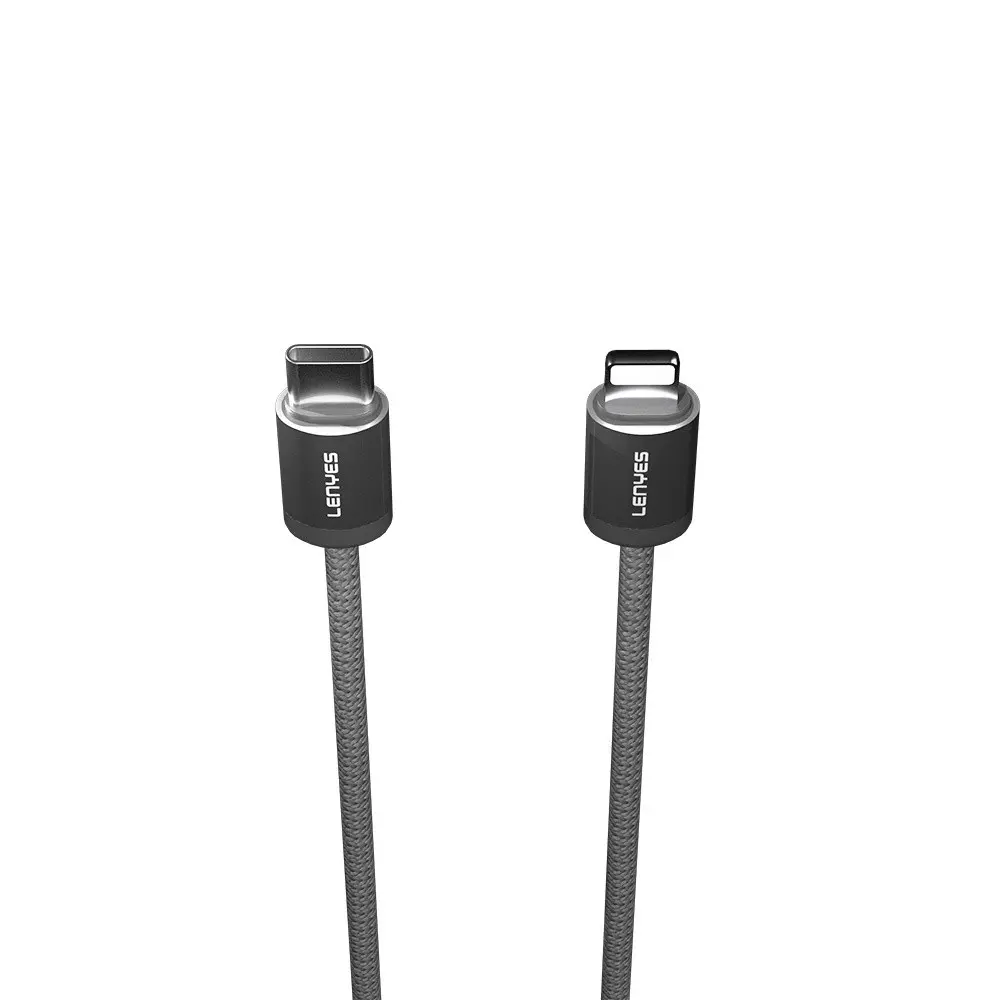 Lenyes LC527 Type-C to Lightning Manyetik Örgülü Şarj ve Data Kablosu 27W 1M