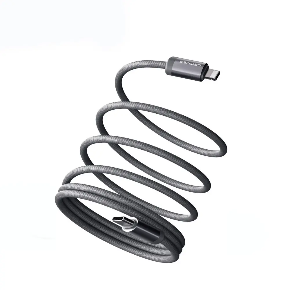 Lenyes LC527 Type-C to Lightning Manyetik Örgülü Şarj ve Data Kablosu 27W 1M