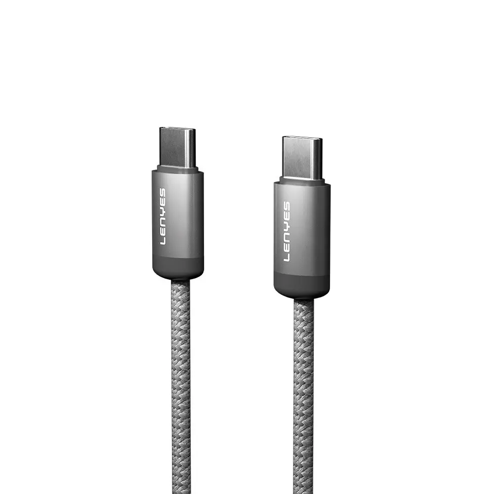 Lenyes LC527 Type-C to Type-C 60W Örgülü Manyetik Şarj ve Data Kablosu 1 m
