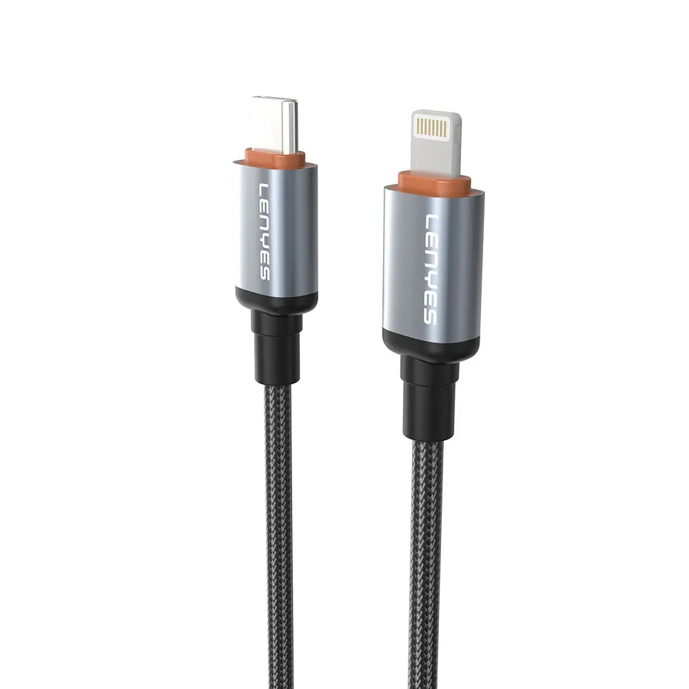 Lenyes LC528 Type-C to Lightning Örgülü Şarj ve Data Kablosu, 27W 1 m