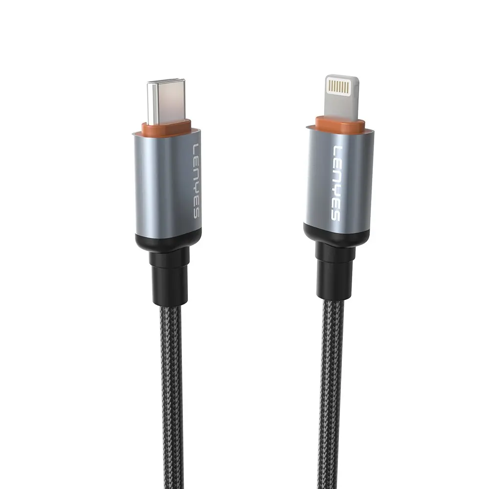 Lenyes LC528 Type-C to Lightning Örgülü Şarj ve Data Kablosu, 27W 1 m