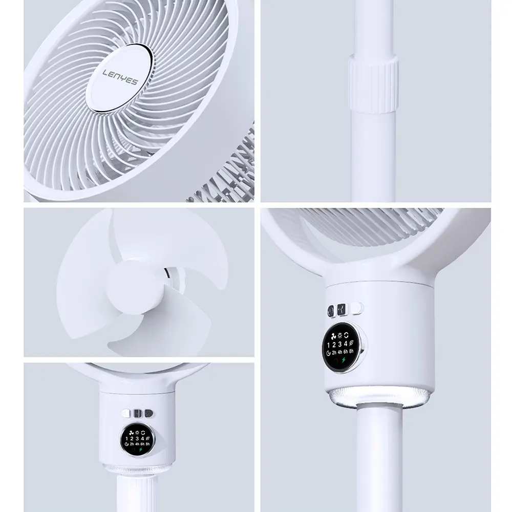 Lenyes LHF10 10 inç Uzaktan Kumandalı Uzayabilen Fan, LED Göstergeli