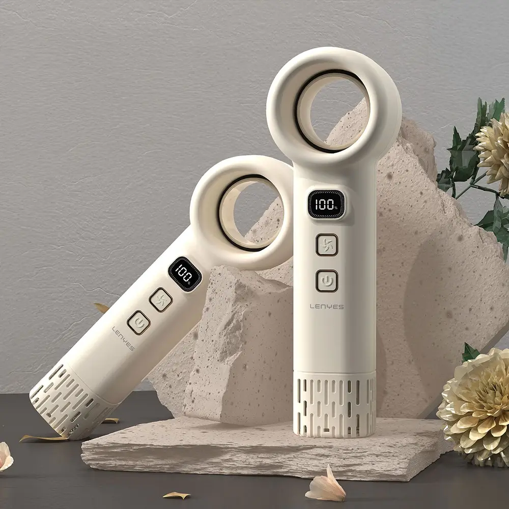 Lenyes LHF21 Bıçaksız Taşınabilir El Fanı, LED Göstergeli ve Type-C