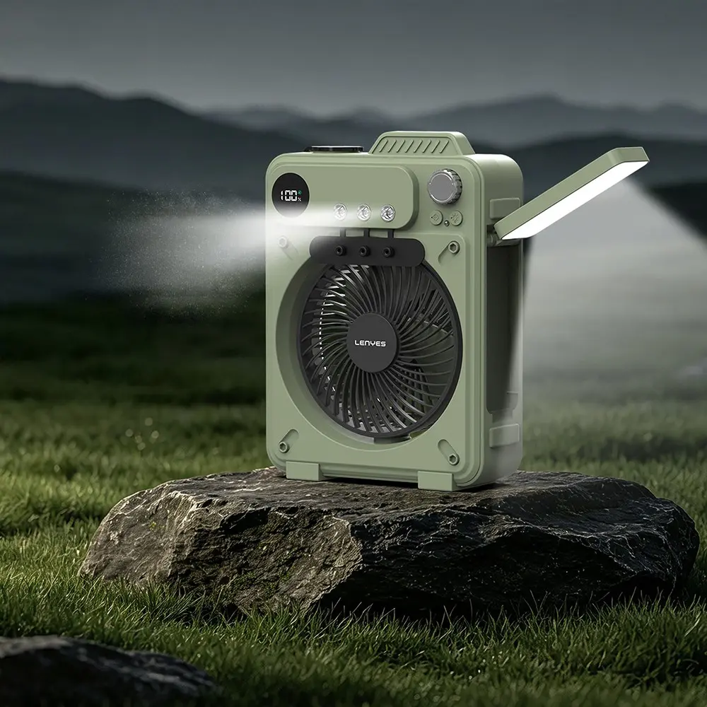 Lenyes LHF25 Dijital Led Göstergeli Su Hazneli Gece Lambalı Outdoor Soğutucu Fan