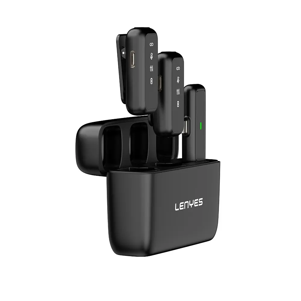 Lenyes LM201 Kablosuz Yaka Mikrofonu, Lightning Şarjlı Çift Verici