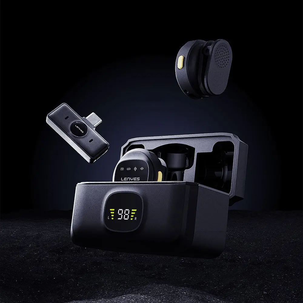 Lenyes LM204-TC Type-C Kablosuz Yaka Mikrofonu, 2.4GHz ve 6 Saat Kullanım