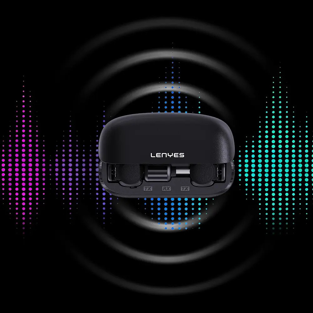 Lenyes LM206 Kablosuz Yaka Mikrofonu, Type-C ve 3 Seviyeli Gürültü Azaltma