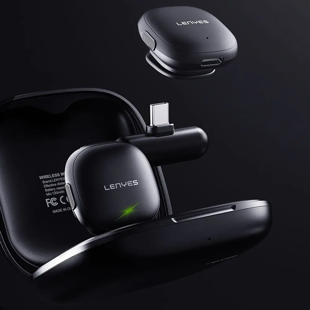 Lenyes LM210 Type-C Kablosuz Yaka Mikrofonu, AI Gürültü Önleyici