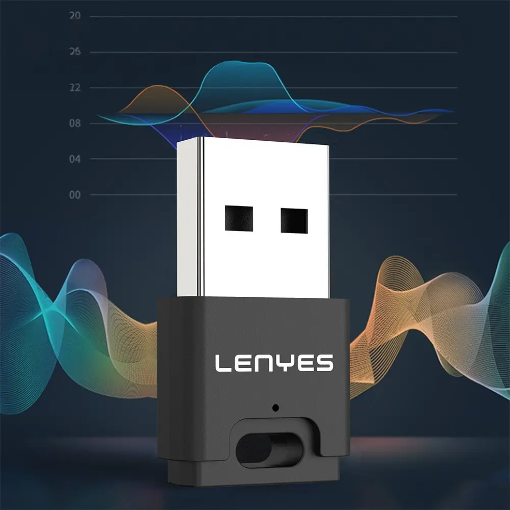 Lenyes LR203 USB Bluetooth 5.0 Adaptör, 5 Cihaz Bağlantısı ve 20 m Menzil