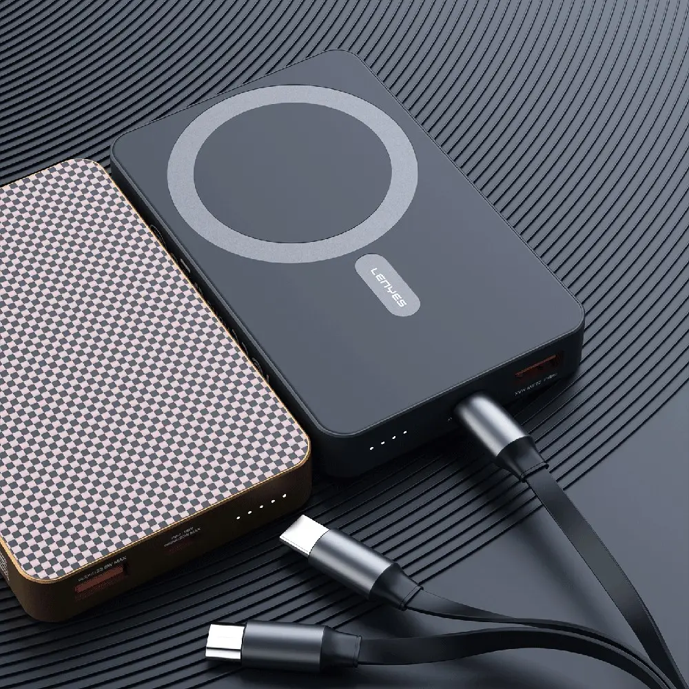 Lenyes P32-1 Aramid Fiber Powerbank, 10000mAh, 15W Kablosuz Şarj