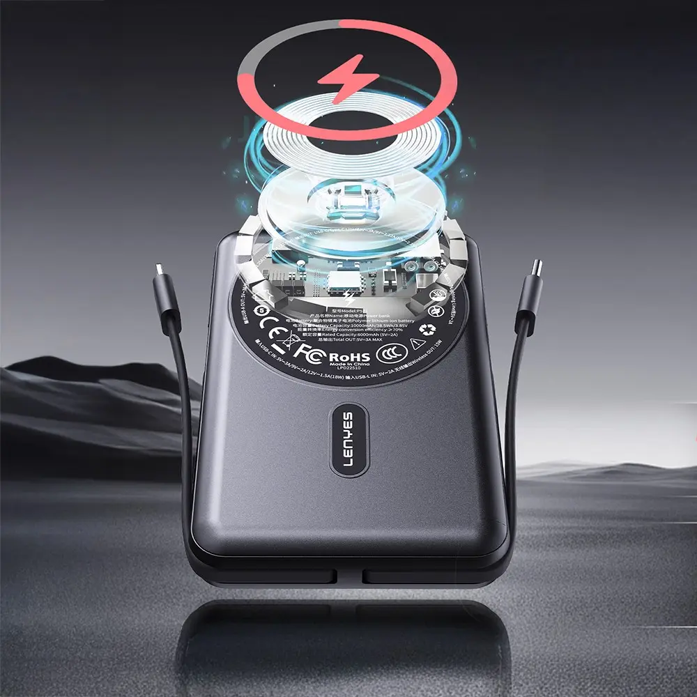 Lenyes P571 10000mAh PD 22.5W MagSafe Uyumlu Standlı Powerbank