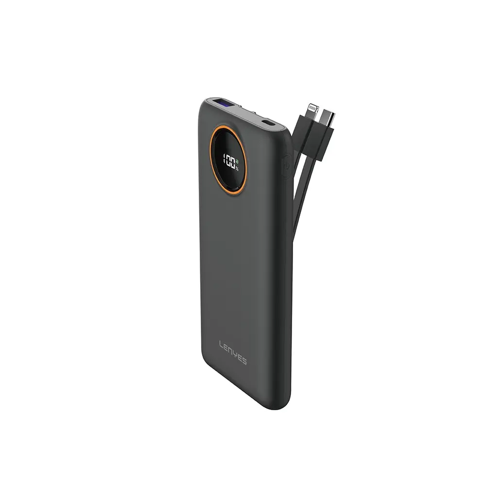 Lenyes P851L 10000mAh 22.5W Powerbank, Type-C ve Lightning Kablolu
