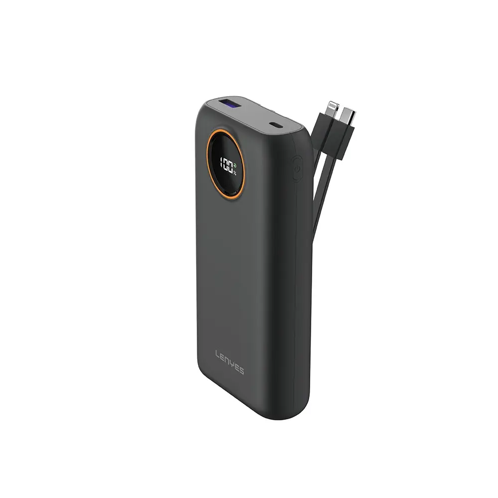 Lenyes P852L 20000mAh 22.5W Powerbank, Type-C ve Lightning Kablolu