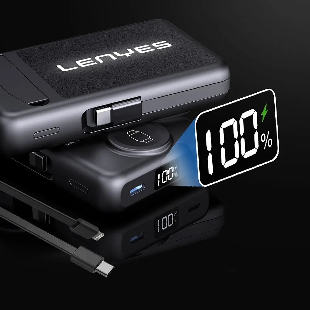 Lenyes PW1003D 10000 mAh Powerbank, 22.5 W ve 15 W Kablosuz Şarj