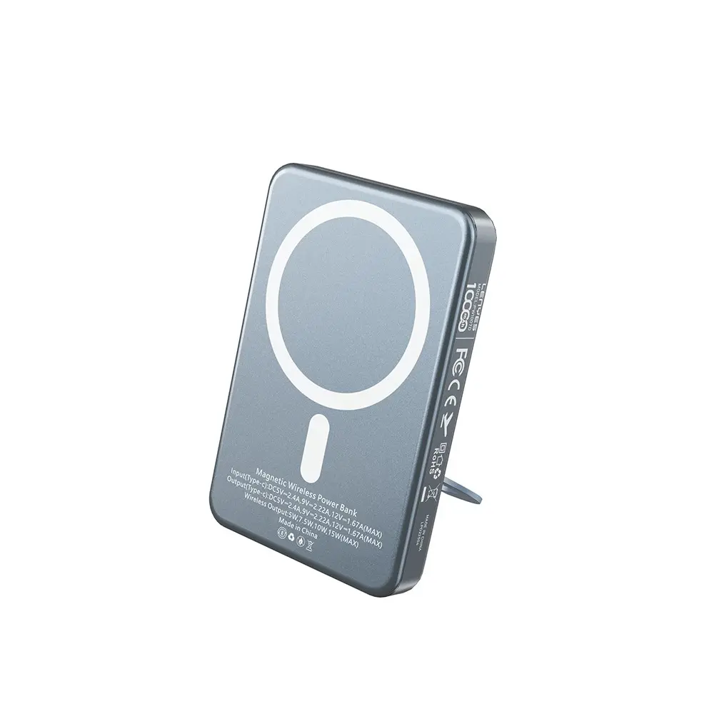 Lenyes PW1007D 10000mAh Kablosuz Powerbank, 20W ve Yüzük Standlı