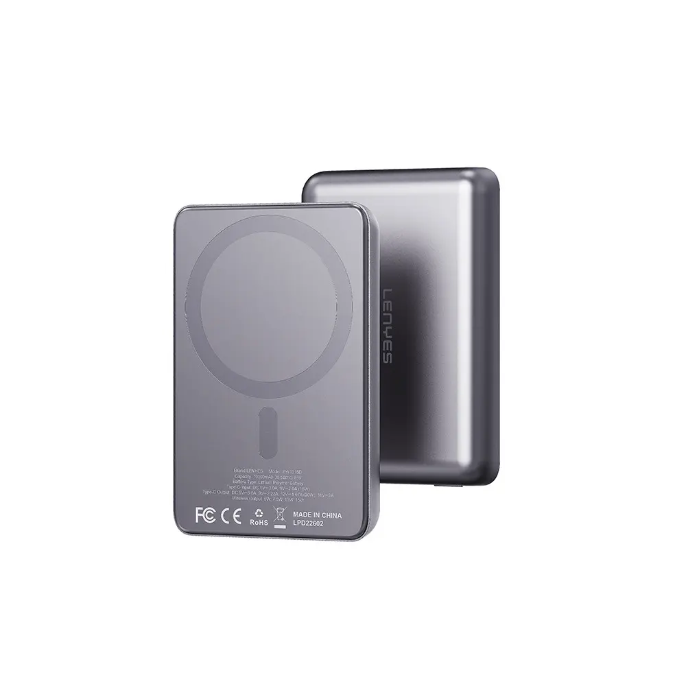 Lenyes PW1015D 10000mAh Manyetik Kablosuz Powerbank, 15W ve LED Göstergeli