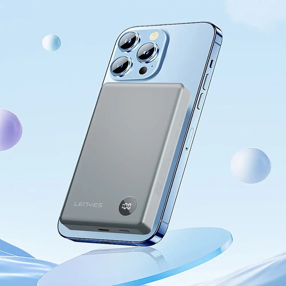 Lenyes PW137D 10000mAh Manyetik Kablosuz Powerbank, 20W Type-C