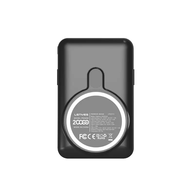 Lenyes PW223D 20.000 mAh Kablosuz Şarjlı Powerbank, 22.5 W ve Dijital LED Göstergeli