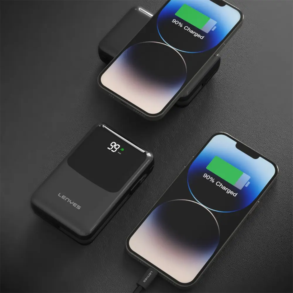 Lenyes PW223D 20.000 mAh Kablosuz Şarjlı Powerbank, 22.5 W ve Dijital LED Göstergeli