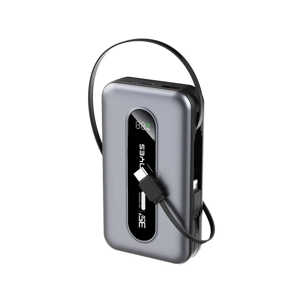 Lenyes PX1002D 10.000 mAh Powerbank, 35 W Teleskopik Type-C/Lightning