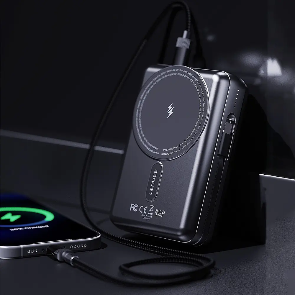 Lenyes PX274D 20000mAh 22.5W PD Kablosuz Şarjlı Standlı Powerbank