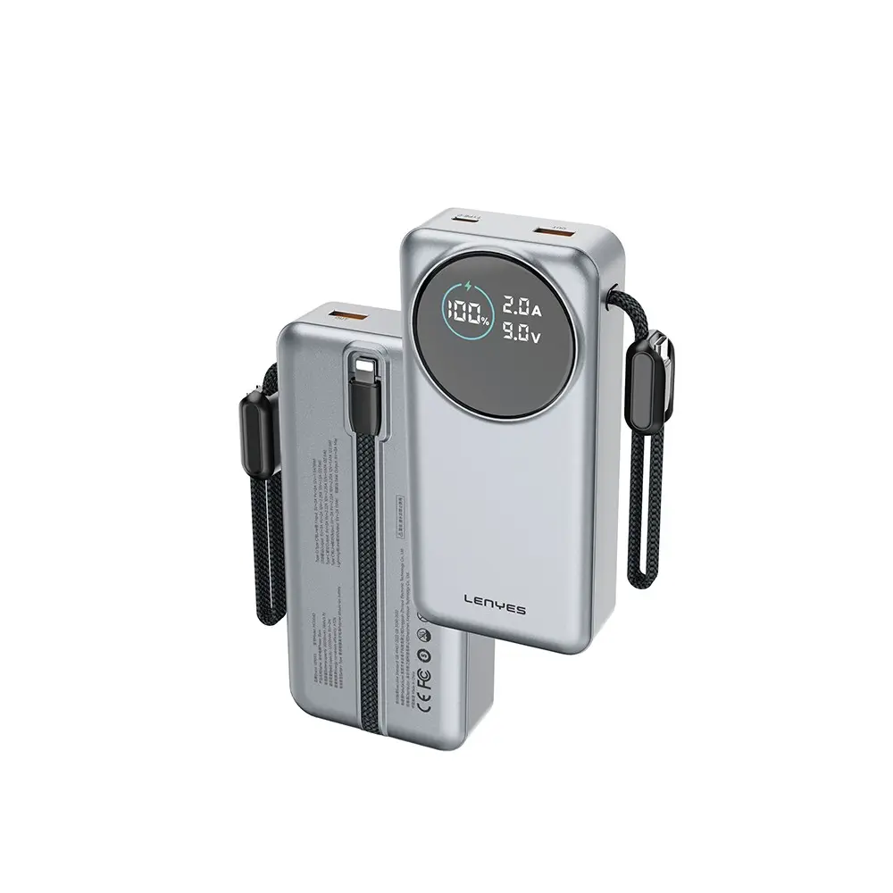 Lenyes PX2004D 20.000mAh Powerbank, 22.5W Hızlı Şarj ve Dijital LED Ekran