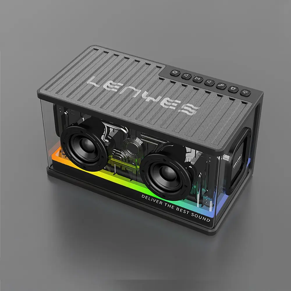 Lenyes S839 RGB Işıklı Taşınabilir Bluetooth Hoparlör, 80W ve TWS