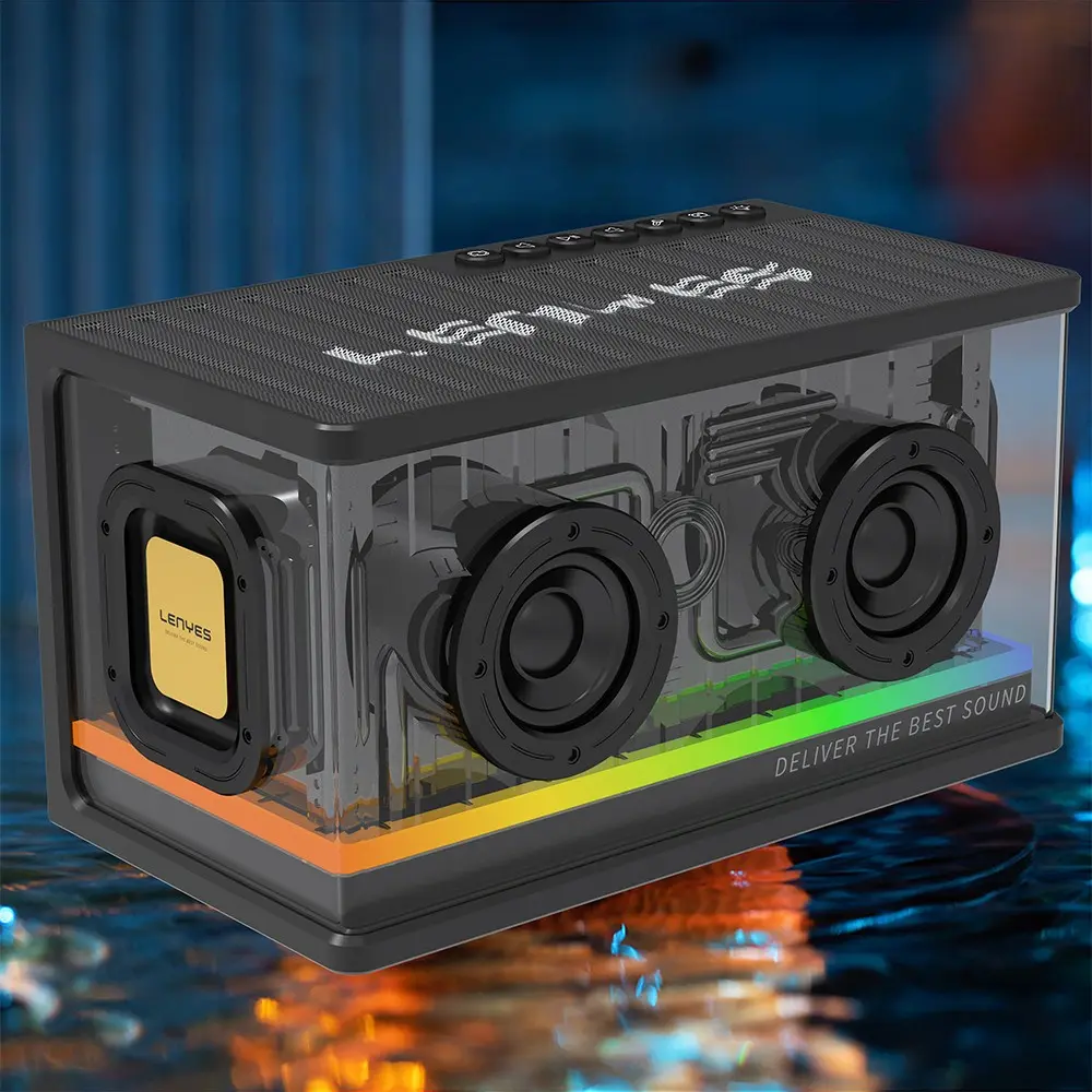 Lenyes S839 RGB Işıklı Taşınabilir Bluetooth Hoparlör, 80W ve TWS