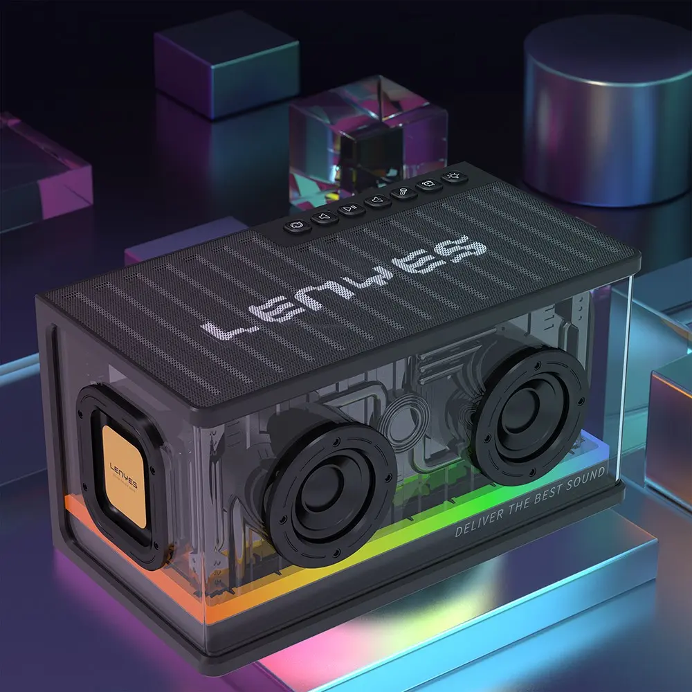 Lenyes S839 RGB Işıklı Taşınabilir Bluetooth Hoparlör, 80W ve TWS
