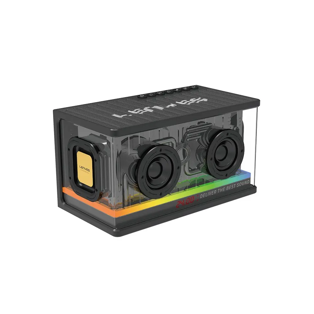 Lenyes S839 RGB Işıklı Taşınabilir Bluetooth Hoparlör, 80W ve TWS