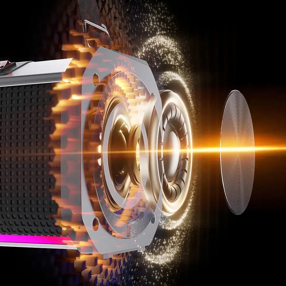 Lenyes S863 Bluetooth Hoparlör, RGB Işıklı, Mikrofonlu ve TWS