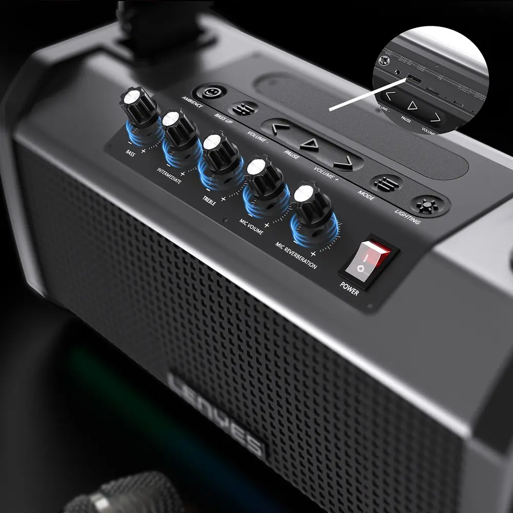 Lenyes S863 Bluetooth Hoparlör, RGB Işıklı, Mikrofonlu ve TWS