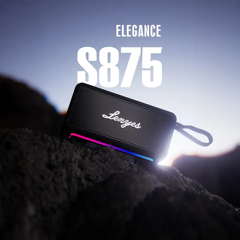 Lenyes S875 Elegance Taşınabilir Bluetooth Hoparlör, RGB Işıklı ve IPX6