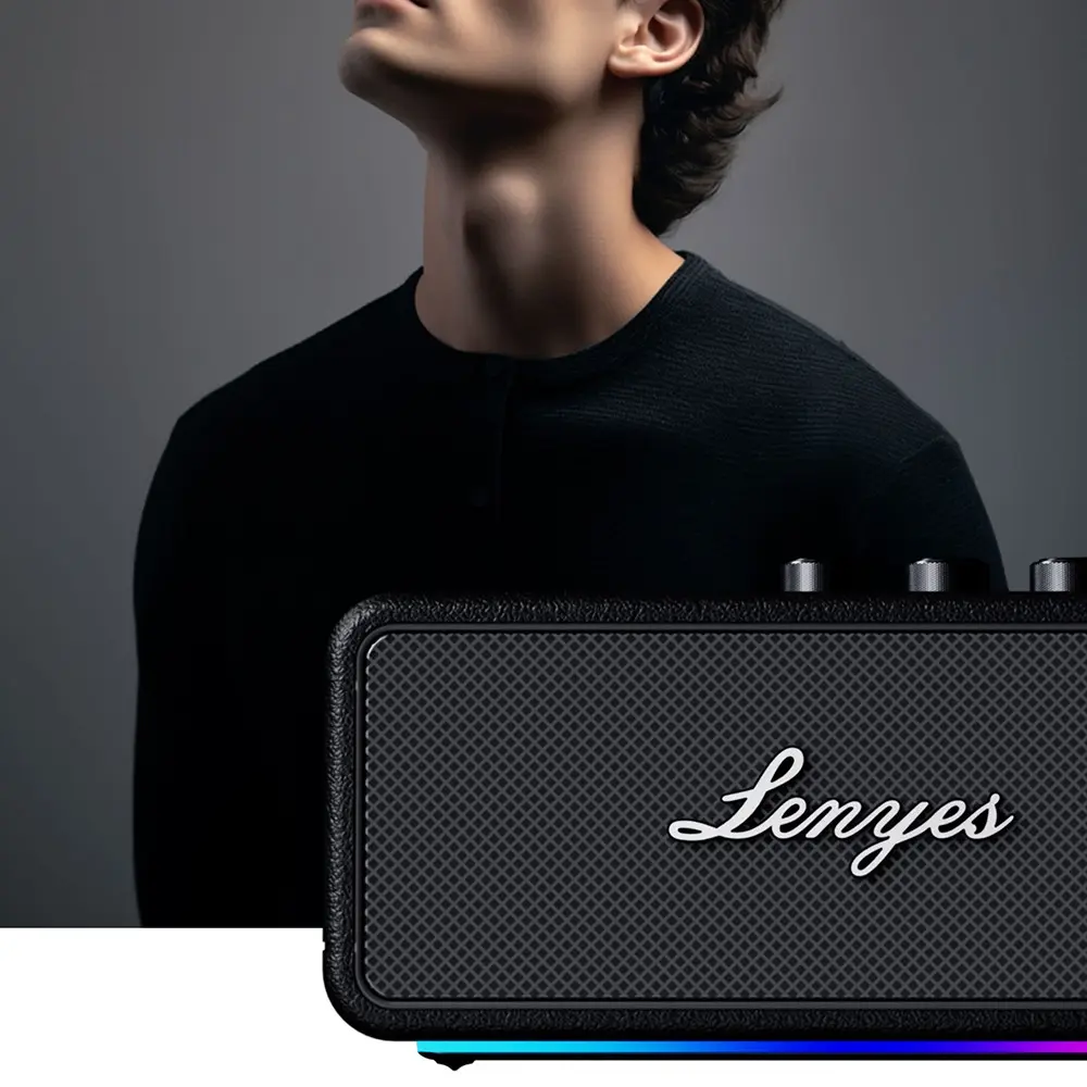Lenyes S876 Supreme Taşınabilir Bluetooth Hoparlör, RGB Işıklı ve IPX6