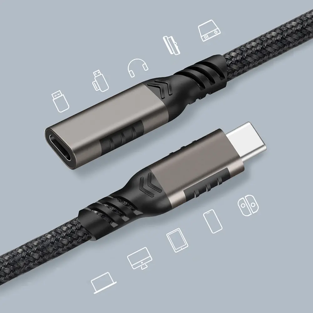 Qgeem Extension USB-C Uzatma Kablosu, 100W PD ve 20Gbps - 0.2 m
