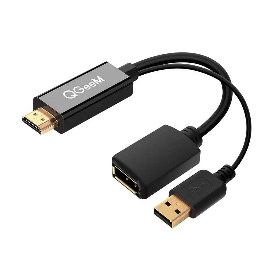 Qgeem QG-HD01 HDMI to DisplayPort Dönüştürücü, 15 cm