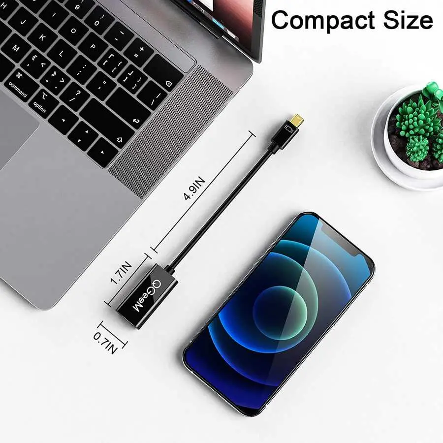 Qgeem QG-HD10 Mini DisplayPort to HDMI Dönüştürücü, 1080P