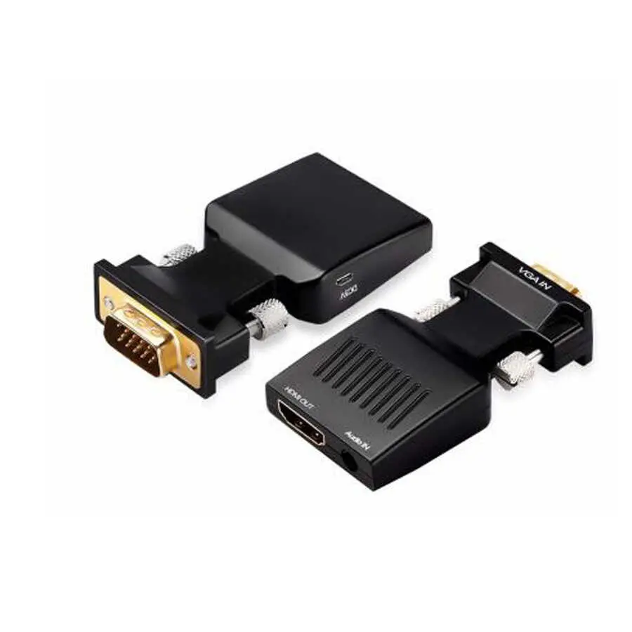 Qgeem QG-HD12 VGA to HDMI Dönüştürücü, 1080P 60 Hz ve 3.5 mm Ses Girişi