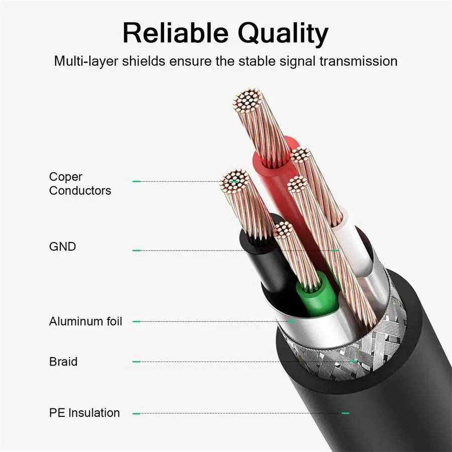 Qgeem QG-HD21 Micro HDMI Kablo, 25 cm, 4K 60 Hz, Altın Kaplama
