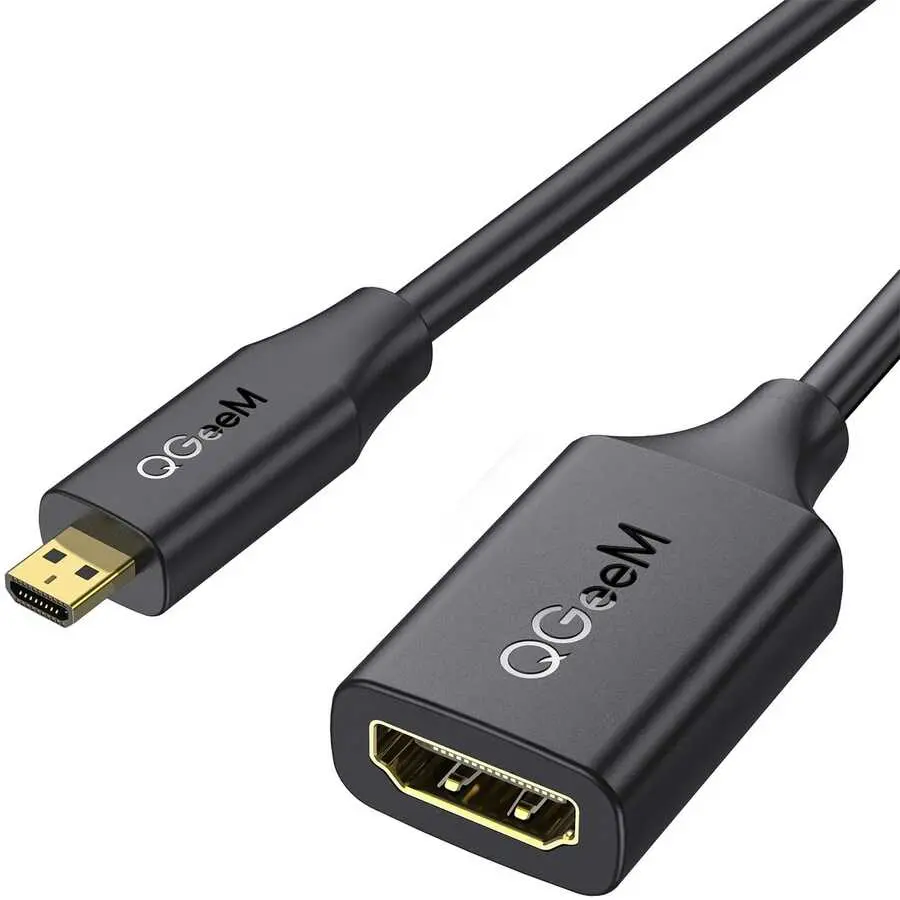 Qgeem QG-HD21 Micro HDMI Kablo, 25 cm, 4K 60 Hz, Altın Kaplama