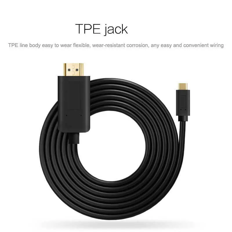 Qgeem QG-UA11 Type-C to HDMI Kablo, 1.2 m, 4K 40 Hz