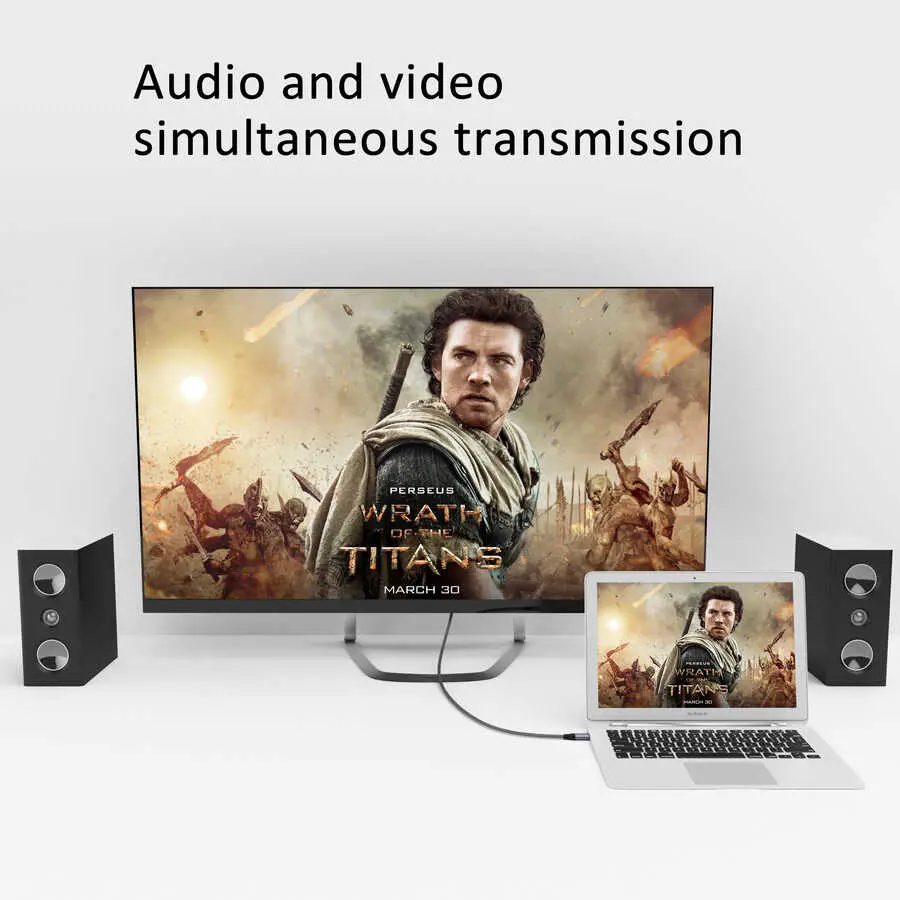 Qgeem QG-UA13 Type-C to DisplayPort Görüntü Kablosu, 4K 60 Hz