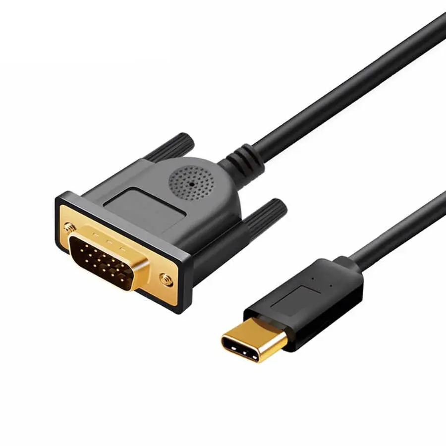 Qgeem QG-UA17 Type-C to VGA Adaptör Kablosu, 1080p 60Hz 1.8 m