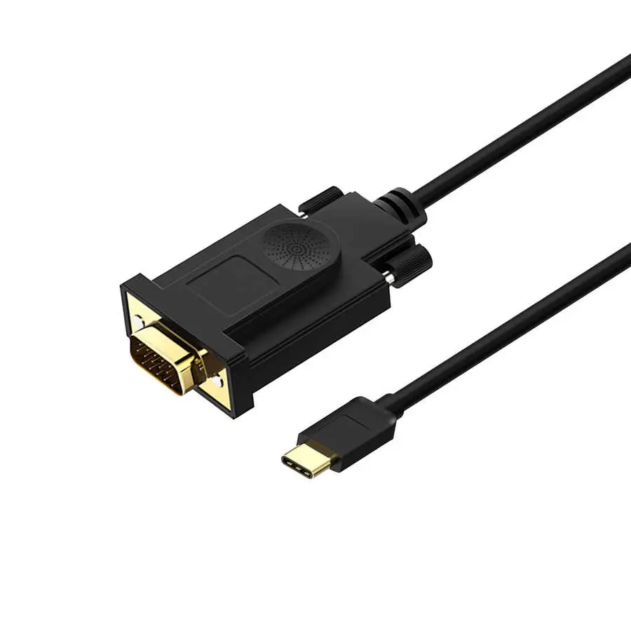Qgeem QG-UA17 Type-C to VGA Adaptör Kablosu, 1080p 60Hz 1.2 m